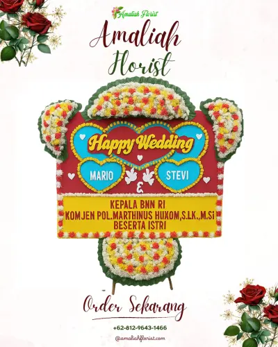Karangan Papan Bunga Pernikahan di Panjang Wetan